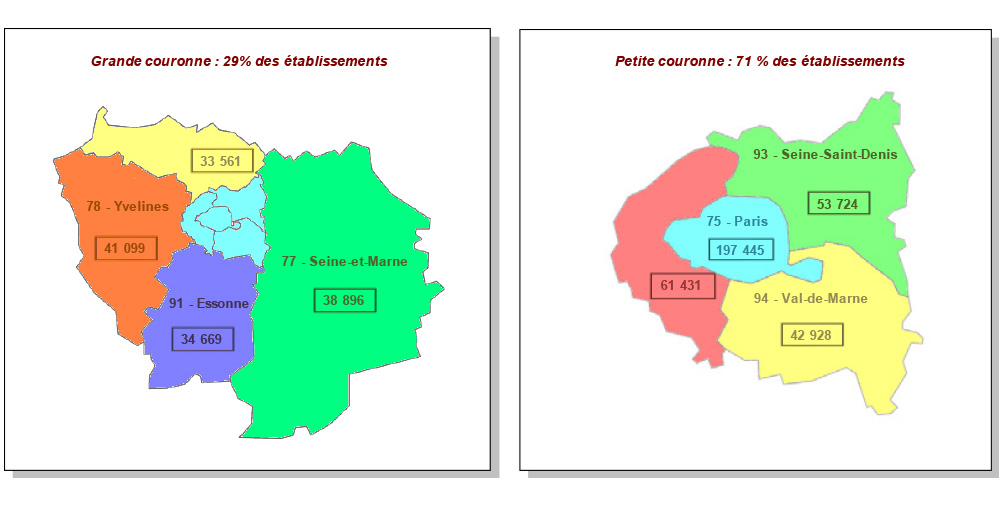 Répartition des établissements par département