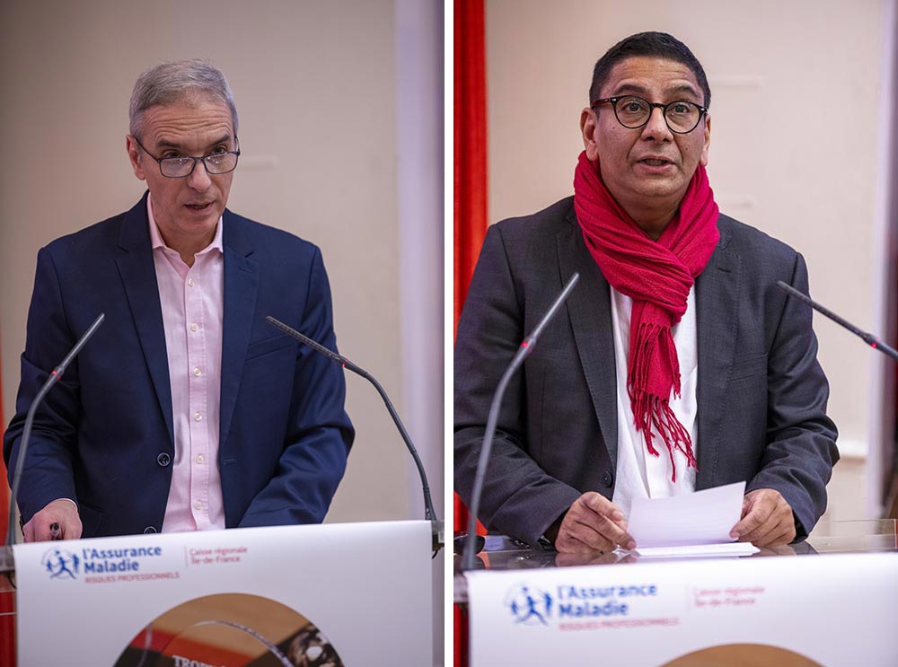 Deux photos de David Clair, directeur général de la Cramif et Reza Painchan, président du CA de la Cramif